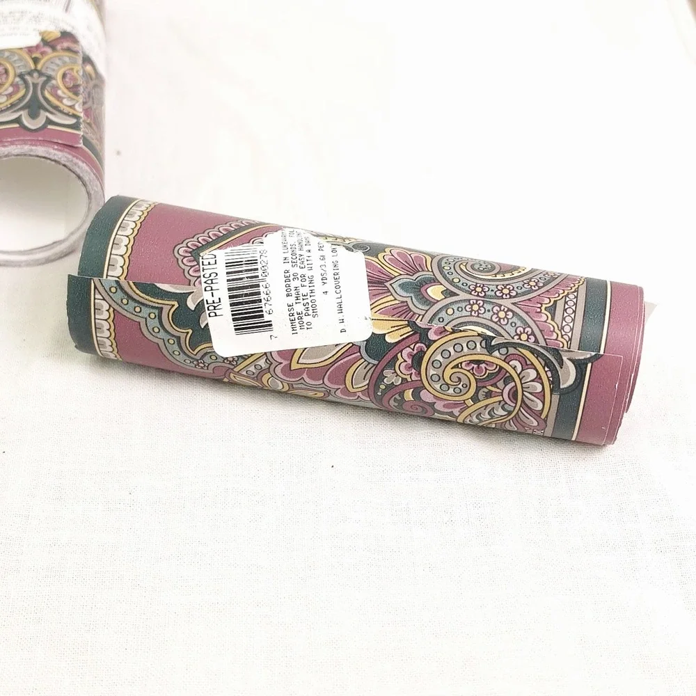 Lot of 5 Vtg DW Wallcovering #278 Floral Paisley Pre-pasted 5